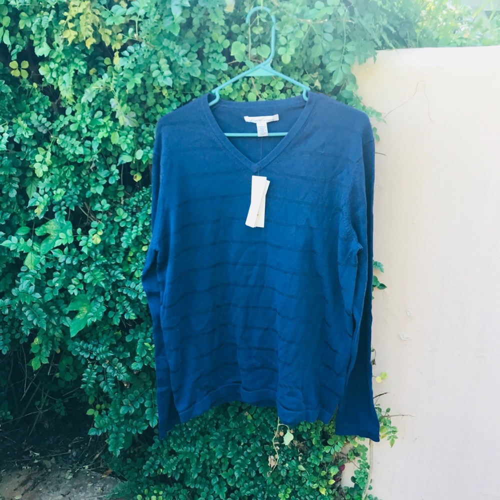 Kenneth Cole Navy Striped Pullover